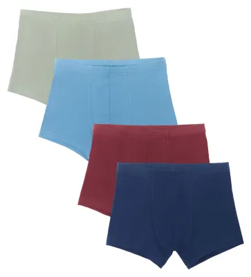 Produktbild von 4er-Set Jungen-Retroshorts – Admiralblau, Bordeaux, Denimblau