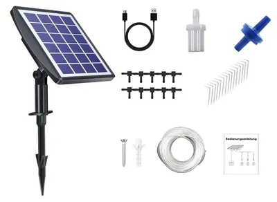 Solar-Tropfbewässerungssystem 3 W, 2000 mAh, für 10 Topfpflanzen, Multitiming
