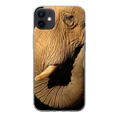 Produktbild von MuchoWow® Handyhülle Schutzhülle Hülle für iPhone 12 mini Elefant - Tiere - Nahaufnahme - Schwarz Silikon Softcase Handy Hülle - Bild