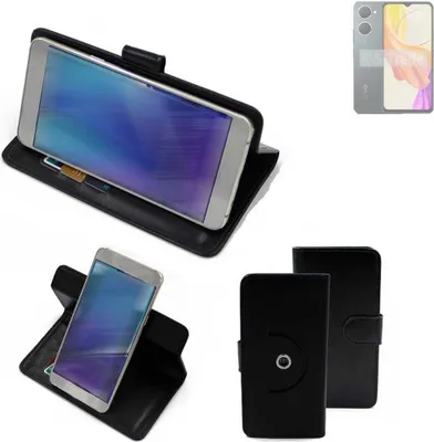 Produktbild von K-S-Trade® Case Schutzhülle Handyhülle kompatibel mit Vivo Y18e Flipcase Smartphone Cover Handy Schutz Tasche Klapphülle Walletcase schwarz (1x)