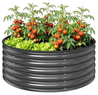 Produktbild von Outsunny Hochbeet aus Stahl, Pflanzbeet Frühbeet Gartenbeet Blumenkasten