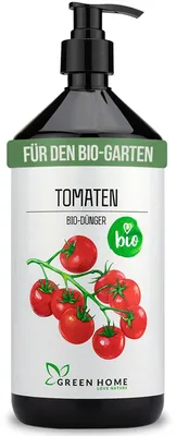 Produktbild von Green Home Love Nature Tomatendünger 1 l, Flüssigdünger NPK 3+2+6 mit Dosierpumpe, auch als Chili- & Paprikadünger für Beet und Kübel