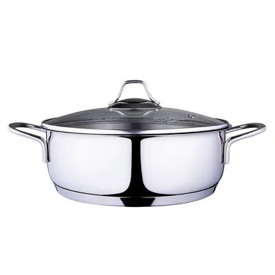 Produktbild von Serenk Modernist Servierpfanne, Universalpfanne, Edelstahl Schmortopf, 24cm/1,5 Liter, Türkiye Made