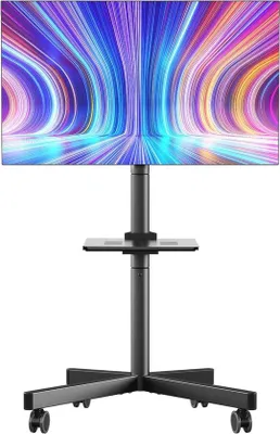 Productafbeelding van Verstelbare mobiele TV-standaard voor 23-60 inch schermen met wielen - Tot 40 kg, max VESA 400x400
