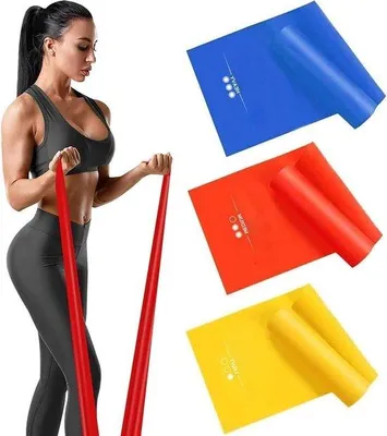 Productafbeelding van Trainingsweerstandsbanden - set van 3 weerstandsniveaus - 18 m oefenbanden voor krachttraining yoga pilates