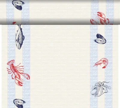 Produktbild von Tête à tête tischläufer bio-dunicel 24 m x 40 cm (20 abschnitte), motive, Sea Delights | Folie (1 Stück)