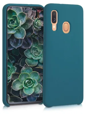 Produktbild von kwmobile Handyhülle für Samsung Galaxy A40 Hülle - Case Silikon - Kabelloses Laden - Schutzhülle Cover in Petrol matt
