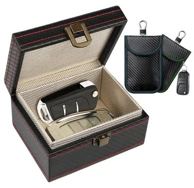 Produktbild von Autoschlüssel Box Keyless Go Schutz mit 2x Signalblockiertasche Schwarz