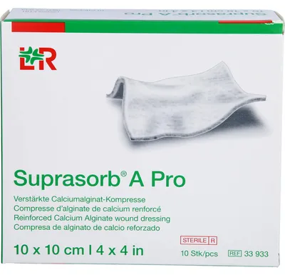 Produktbild von Suprasorb A Pro Calciumalginat Kompresse 10x10cm, 10 St KOM