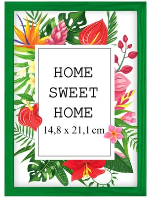 Produktbild von MG Design Grün Bilderrahmen A5 14,8 x 21,1 cm - Aus echtem Holz mit Acrylglas, zum Aufhängen & Aufstellen, für Fotos, Poster & Puzzle