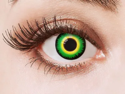 Produktbild von Farbige Kontaktlinsen Hunter grüne Jahreslinsen Halloween