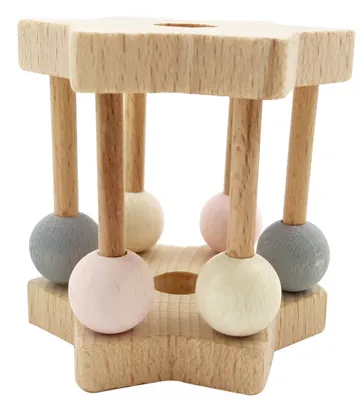 Produktbild von Hess Holz Rassel Sternform rosa Babyspielzeug