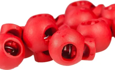 10 Kordelstopper rund 15x19mm, Durchzug 4x5,5mm, rot