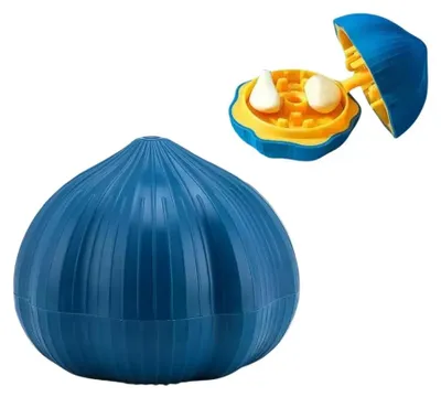 Knoblauchpresse, effizient, leicht zu reinigen, blau