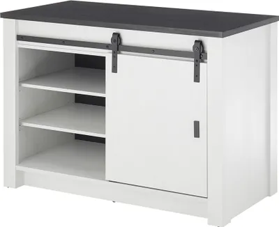 Produktbild von Küchen-Unterschrank 133 cm breit SHELTON-61 in Pinie weiß Nb. mit Platte in anthrazit B/H/T ca. 133/93/64 cm