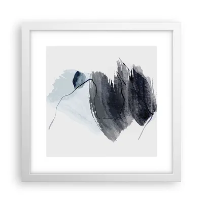 Produktbild von Gerahmtes Poster - Weißer Rahmen - Blau Grau Aquarell - 30x30 cm - Wand Bild - Wanddeko - Wandbilder - Kunstposter - Wandposter - Bilderrahmen - Bilder - Kunstdruck - Wanddekoration - P2WAC30x30-4975