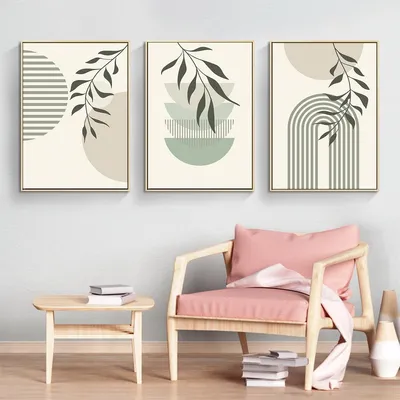 Immagine prodotto di Solidchoice - Decorazione da parete moderna con motivi geometrici e vegetali