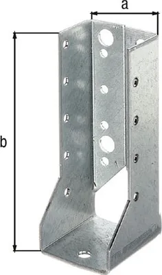 Produktbild von 80 x 120mm Holzverbinder innenliegend Balkenschuh innen mit ETA Zulassung - verzinkt