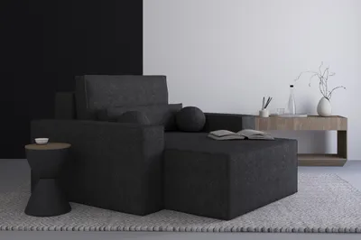 Produktbild von Elegante und Bequeme Chaiselongue für Ihr Wohnzimmer, Liege, Chaiselongue aus Bouclé - Hochwertige Materialien, Modernes Design und Ultimativer Komfort -Chaiselongue Denver - Schwarz (Anthology 19)