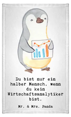 Produktbild von Mr. & Mrs. Panda handtuch gäste wc Wirtschaftsanalytiker Herz - Weiß - Geschenk, Mini-Handtuch, Klein, Baumwollhandtuch, frottierhandtuch, baumwolle