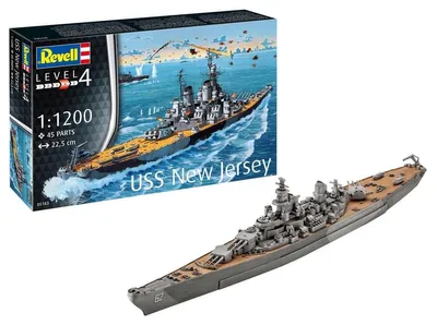 Produktbild von Starter Kit Battleship USS New Jersey Modellbausatz 1:700