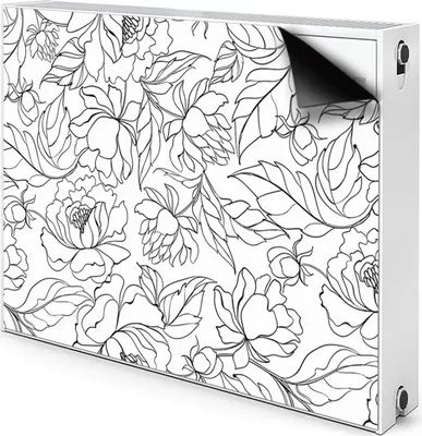 Produktbild von Magnet Verkleidung Abdeckung Heizkörperabdeckung Heizkörperabdeckung 110x60 cm  - Blumen, Pfingstrosen