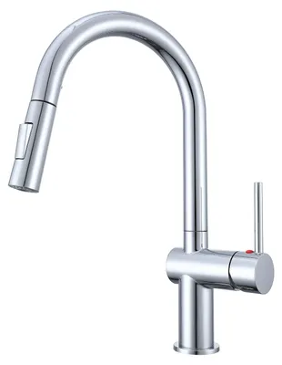Produktbild von AICA Hochbogen Küchenhahn Ausziehbarer Brause Messingkern 2 Strahlarten Mischbatterie Wasserhahn Küche Chrom