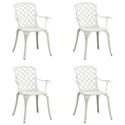 Immagine prodotto di vidaXL Sedie da giardino 4 pz. Alluminio fuso bianco
