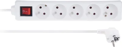 Zdjęcie produktu dla LIBOX Przedłużacz z Uziemieniem na 5 Gniazd z Włącznikiem 1,5M 2300W Biały