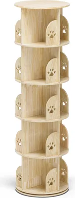 Immagine prodotto di Libreria girevole - Scaffale a 5 livelli - 20 scomparti - Legno - Per la camera dei bambini/soggiorno/ufficio - Richiede il montaggio - Rosso
