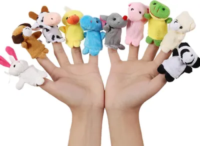 Produktbild von 10pcs/Set Cartoon Tier Finger Puppen Set nie