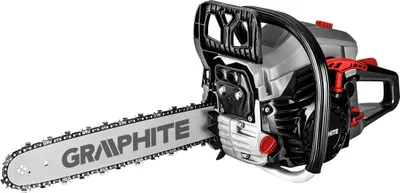 Produktbild von Benzínová reťazová píla GRAPHITE 2kW 2,7HP, 16" lišta, objem 52cm3, 2-taktný spaľovací motor, 40cm lišta, automatický spínač sania, objem nádrže 550 cm³, hmotnosť 5,53 kg