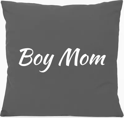 Produktbild von Huuraa Kissen Boy Mom Schriftzug 40x40cm mit Füllung Steel Grey Baumwolle Dekokissen Geschenkidee