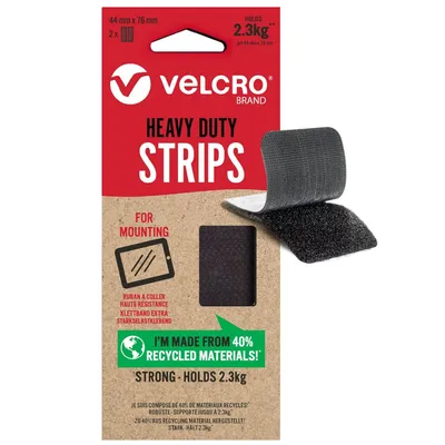 Immagine prodotto di VELCRO®: nastri Eco ultra resistenti, con forte tenuta adesiva e potente chiusura a strappo, perfetti per la decorazione degli ambienti; confezione da 2