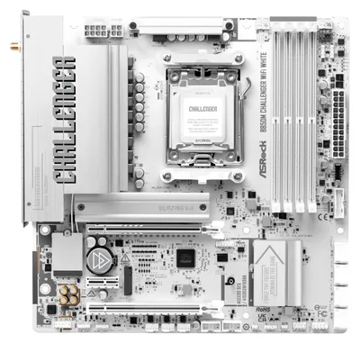 Image de ASRock B850M Challenger WiFi AM5 White 90-MXBU50-A0UAYZ retail - AMD Sockel AM5 (Ryzen Zen4) - ATX