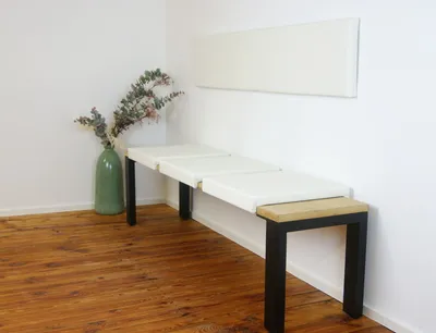 Produktbild von Lycce Klemmkissen mit 2 Leisten weiches Sitz-Kissen für Sitz-Bank weiß braun grau ca. B 40cm x T 33cm / 38cm x H 6cm, Farbe:grau
