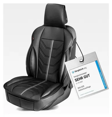 Produktbild von Sitzauflage Auto Kimi, Sitzschoner schwarz/grau, Auto Sitzbezüge für Vordersitze, Schonbezug für Autositz, Autositzauflage für PKW/LKW