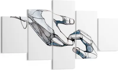 Produktbild von Bild auf Leinwand - Leinwandbild - 5 Teile - Surrealismus Hände Hilfe - 125x70cm - Wand Bild - Wanddeko - Wandbilder - Leinwanddruck - Bilder - Wanddekoration - Leinwand bilder - EA125x70-4438