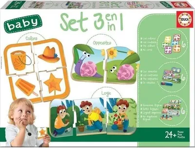 Immagine prodotto di Gioco educativo per bambini, set 3 in 1, EDUCA, dai 24 mesi in su