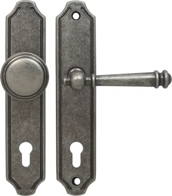Produktbild von Haustür Schutzbeschlag Kos LS Antik Iron HS 92 mm Kn - Dr Türdrücker