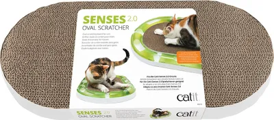 Immagine prodotto di Grattatoio Grattatoio Catit Senses 2.0 ovale in cartone, bianco/marrone circa 24 x 49 x 3,5 cm