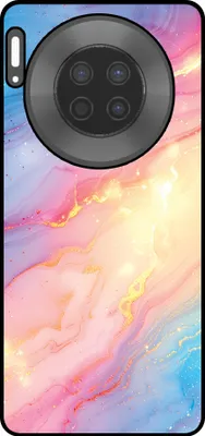 Produktbild von Smartphonica Handyhülle geeignet für Huawei Mate 30 mit Regenbogen Glitter Marmor Print - TPU Backcover Case Regenbogen Glitter Marmor Design