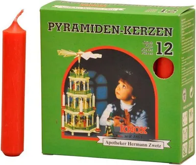 Obrázok produktu pre 12 ks pyramídových sviečok červených  Š x V 1,7 x 10 cm