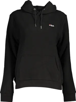 Produktbild von Damen Hoodie Schwarz Regular Fit aus Baumwolle mit Logo-Stickerei