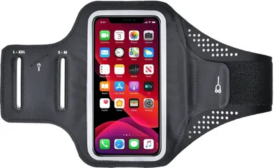 Produktbild von Mobigear Easy Fit Handyhalterung Joggen  Samsung Galaxy S22 Ultra Sporthülle Neopren Sportarmband - Schwarz