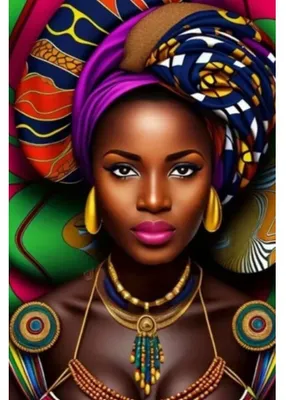 Imagen del producto de Mosaico De Diamantes, Retrato De Una Mujer Africana, Arte Creativo, 30X40 Cm