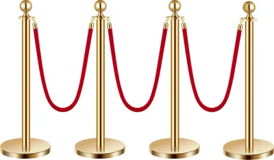 Produktbild von VEVOR Absperrpfosten Absperrung (4 Stk.) zur Steuerung von Menschenmengen mit 3 roten Samtseilen (1,5 m lang), Absperrständer aus Edelstahl mit nachfüllbarem Sockel für Ausstellungen Golden