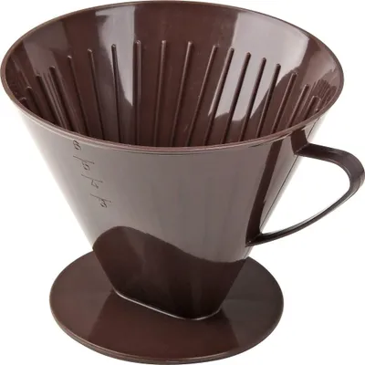 Produktbild von Fackelmann Filterbehälter Nr. 6, Filterhalter, Kaffeefilter mit Griff, Handfilter (Farbe: Braun)