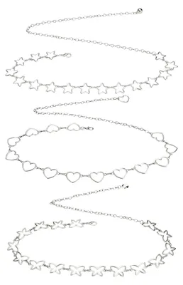 Produktbild von Diakey 3 Pack Taille Kette Gürtel für Frauen, verstellbare Metall Bauch Körperke