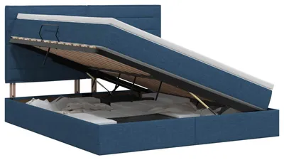 Obrázok produktu pre vidaXL Úložná posteľ s matracom modrá 180 x 200 cm látka
